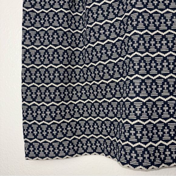 Ann Taylor Loft Shift Dress Woman's 6 Tapestry Geometric Ikat Print Navy Blue - Picture 16 of 16